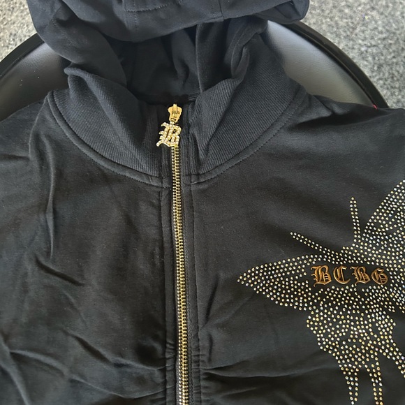 BCBG MAXAria jogging set black and gold butterfly rhinestone.  Comfortable fit. - Picture 5 of 8